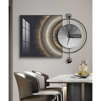 60*60 Cm Crytsall Porsalein Painting With Led Light And Clock 50*50 Cm 